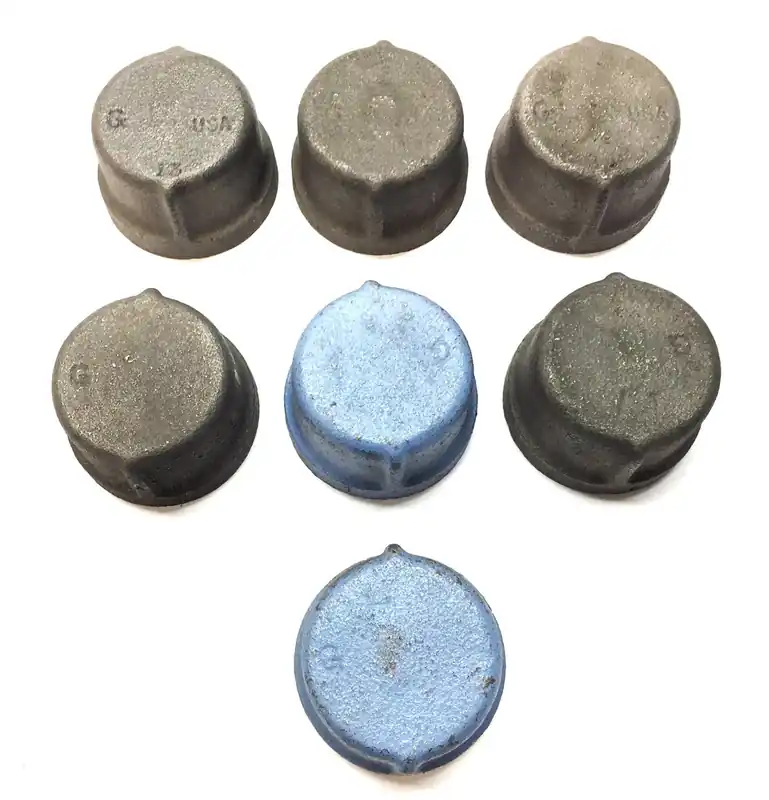 Unbranded 1-1/4" Malleable Iron Pipe Cap [Lot of 7] NOS