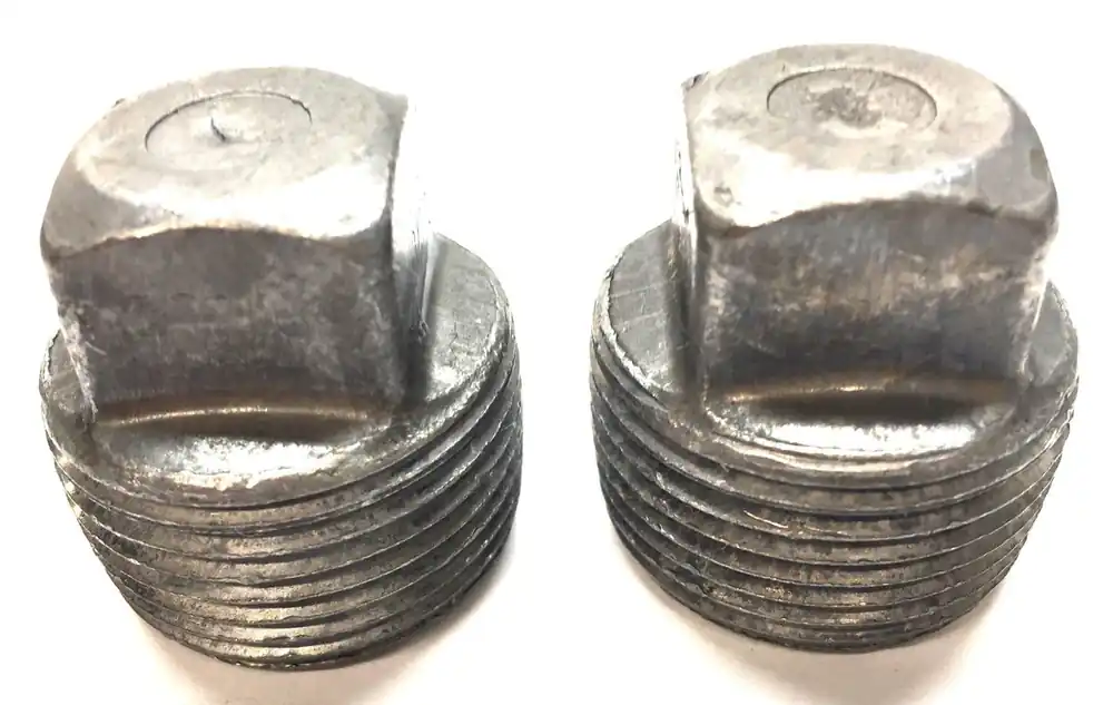 Unbranded 1-1/4" Steel Square Head Threaded Pipe Cap [Lot of 2] NOS