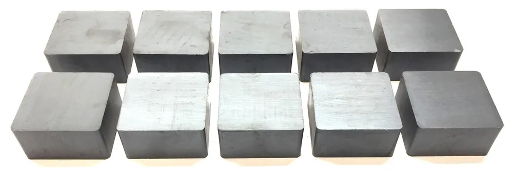 Unbranded 2" x 2" x 1" Case of Unmagnetized Block Ferrite Magnets (10pcs) NOS
