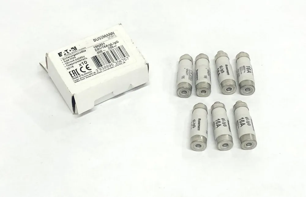 Bussmann D01/16A/gL/gG Fuse 16NZ01 [Lot of 7] NOS