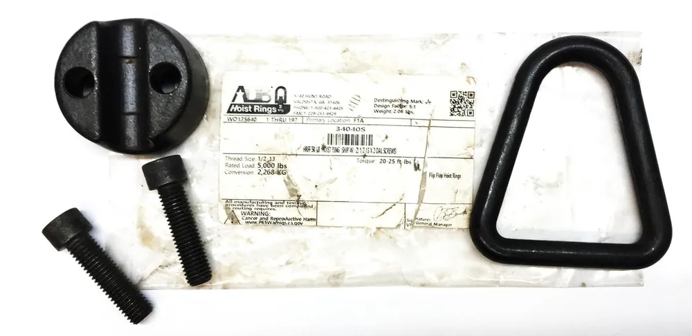 ADB Steel Black Oxide Flip-Flop Hoist Ring Assembly 34040S NOS