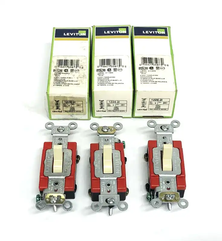 Leviton Ivory 20A 120/277W 3-Way Switch 1224-2I [Lot of 3] NOS