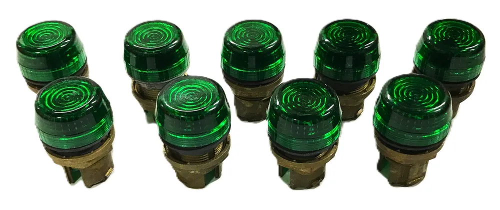Allen-Bradley Series A Green Optic Pilot Light 800EM-PL3 [Lot of 9] NOS