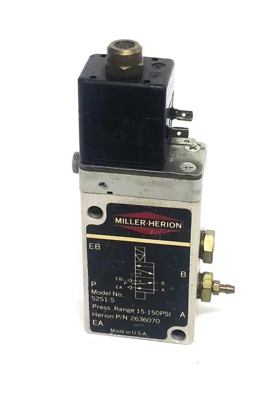 Miller-Herion 15-150 PSI Solenoid Valve 2636070 5251-S USED