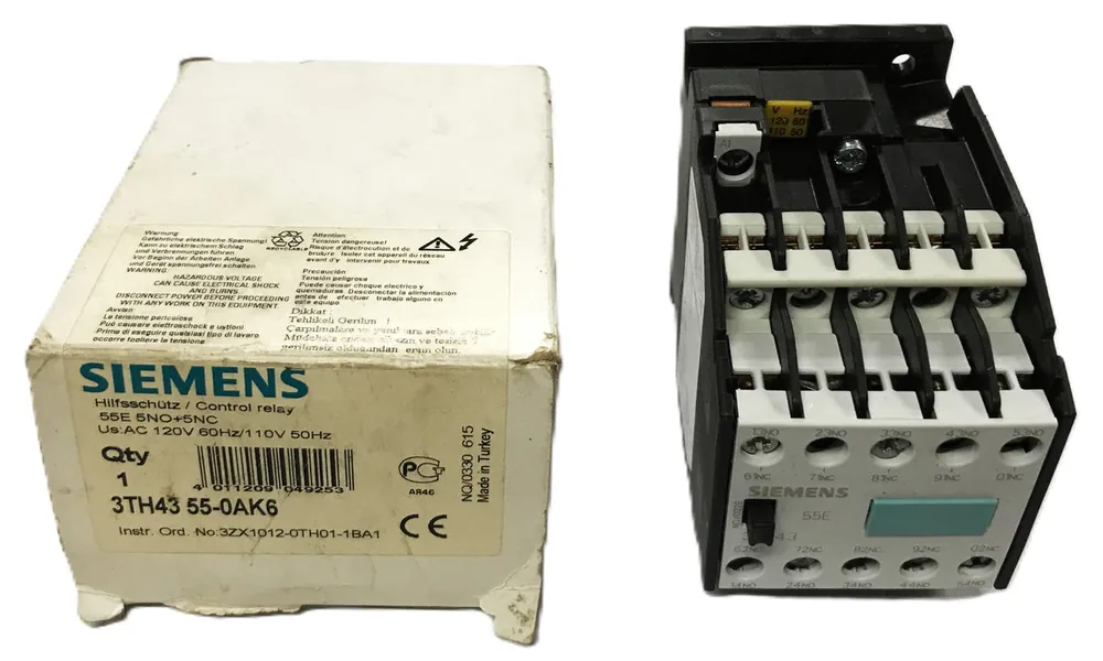Siemens Contactor 55E Control Relay 3TH4355-OAK6 NOS