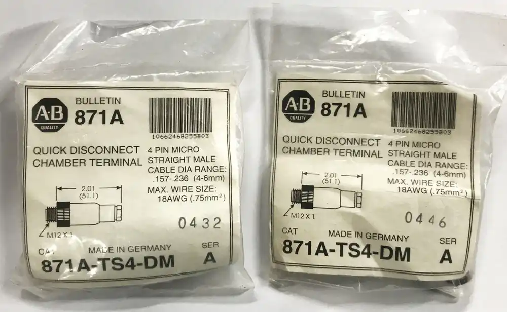 Allen-Bradley Quick Disconnect Chamber Terminal 871A-TS4-DM-A [Lot of 2] NOS