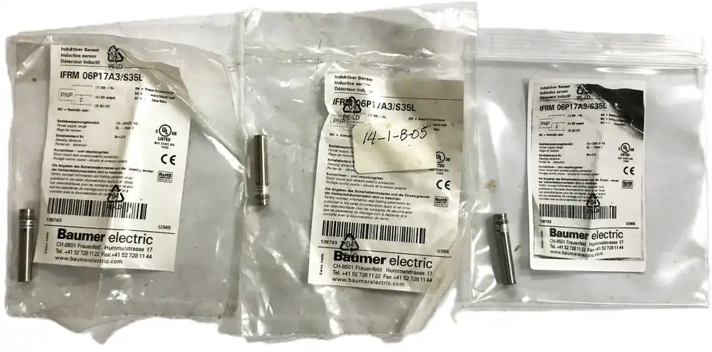 Baumer Indictive Sensor IFRM-06P17A3/S35L [Lot of 3] NOS