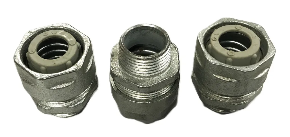 Unbranded Liquid-tight 3/4 inch Straight Conduit Connector [Lot of 3] NOS