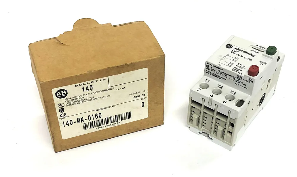 Allen-Bradley Ser. D 1-1.6A Manual Motor Starter/Circuit Breaker 140-MN-0160 NOS