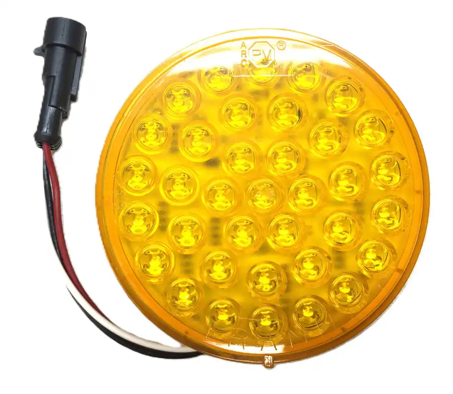 Piranha 4" Round 3-Wire Amber Turn Signal Lamp 417-156 NOS