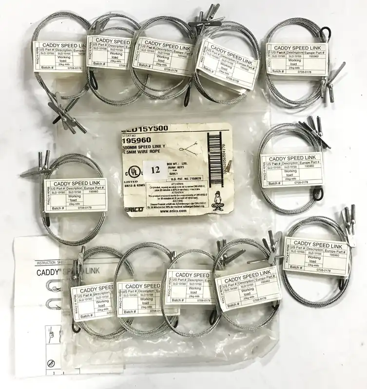 Erico Caddy Speed Link Y-Toggle with Eyelet Extension SLD15Y500 [Lot of 12] NOS