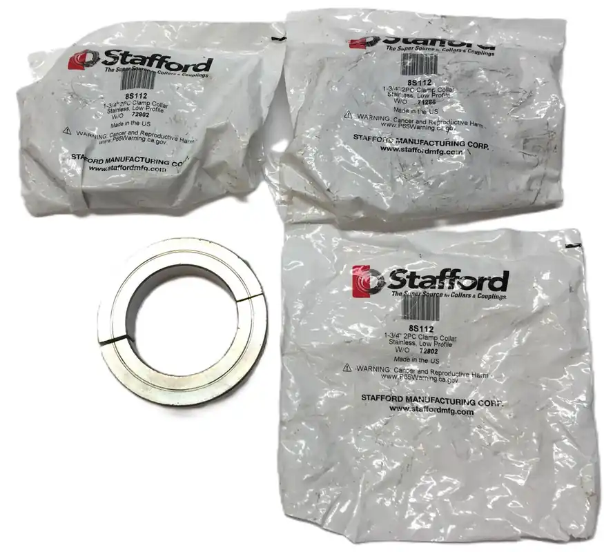 Stafford Stainless Low Profile 1-3/4" 2PC Clamp Collar 8S112 [Lot of 3] NOS