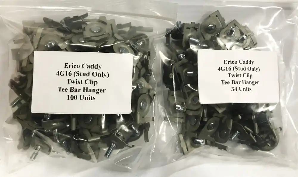 Erico Caddy Twist Clip Tee Bar Hanger (Stud Only) 4G16 [Lot of 130] NOS