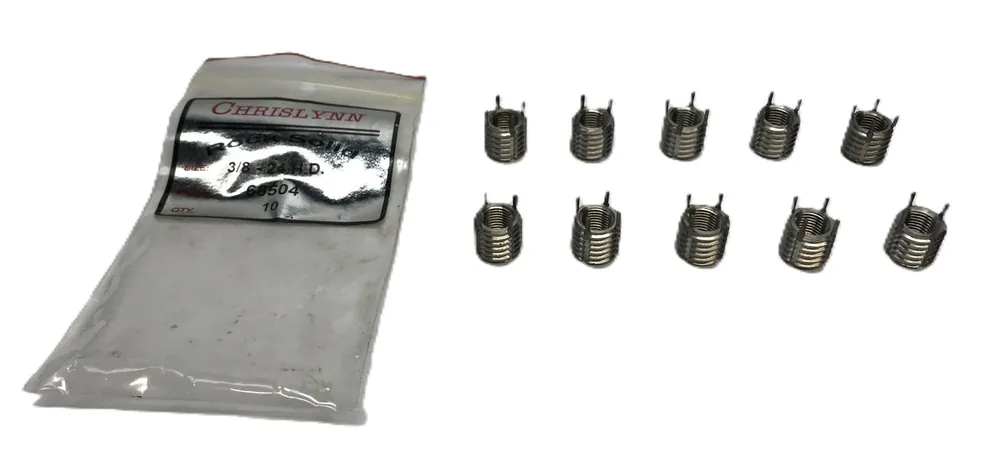 Chrislynn Pack of (10) 3/8-24 H.D. Key-Locking Threaded Inserts 66504 NOS