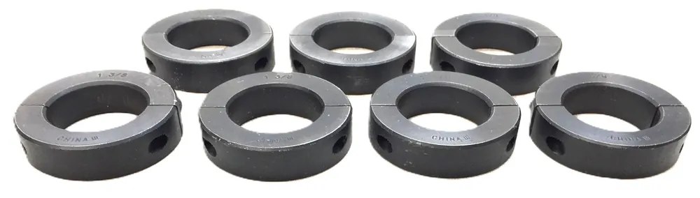 Unbranded 1-3/8" 2-Piece Split Black Oxide Collar w/Set Screw [Lot of 7] NOS