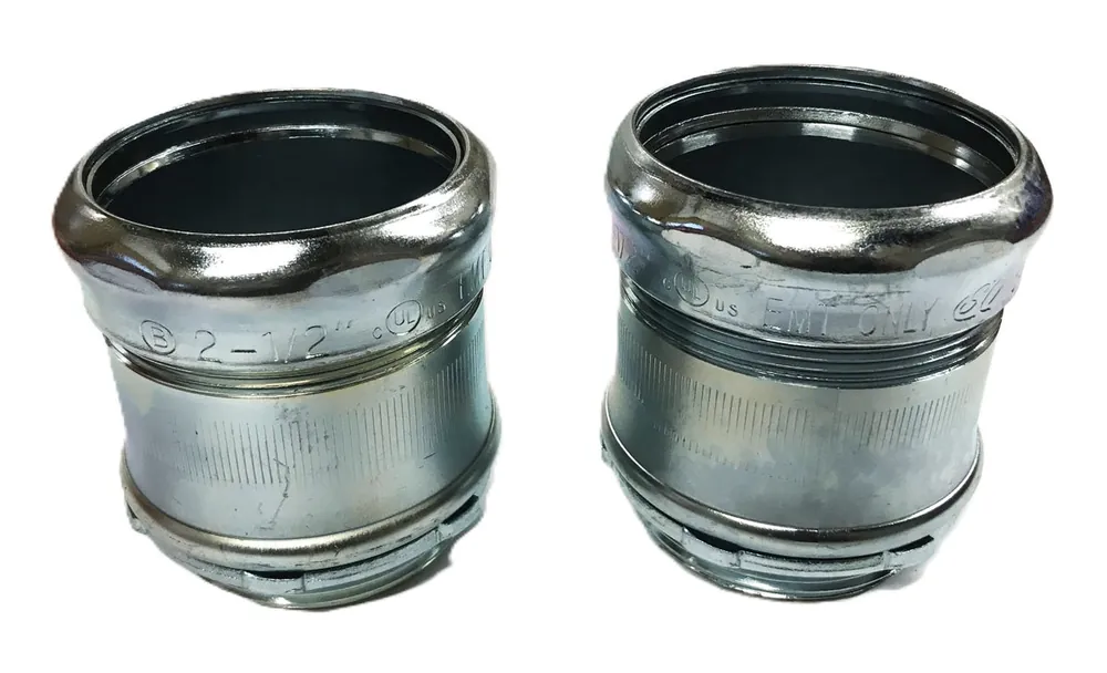 Unbranded 2-1/2 inch x 4 inch EMT ONLY Compression Fitting [Lot of 2] NOS