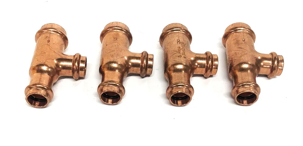 Viega 3/4x1/2x1/2 Inch Copper Reducer Tee FIB8 [Lot of 4] NOS