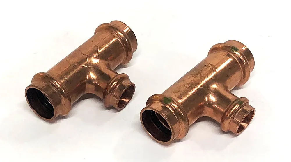 Viega NSF-61 Copper Reducer Tee 3/4x3/42x1/2 Inch [Lot of 2] NOS