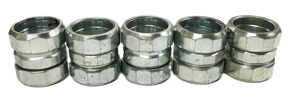 Unbranded 1-1/2 inch x 2-1/4 inch Conduit Compression Fitting [Lot of 5] NOS