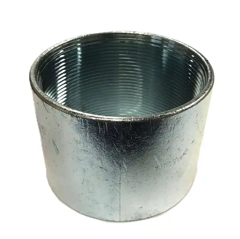 Unbranded 4-1/2 inch x 3-1/2 inch Galvanized Steel Conduit Coupling NOS