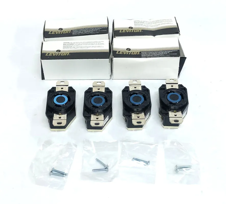 Leviton 30A-250V L6-30 Black Single Lock Device Receptacle 2620 [Lot of 4] NOS