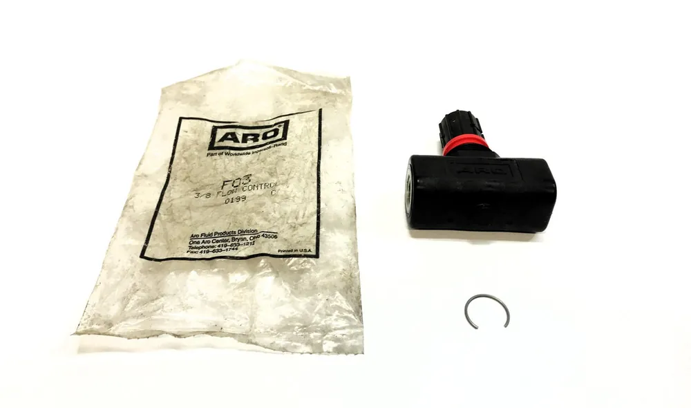 ARO 3/8 Adjustable Flow Control Valve W/ Retaining Clip FO3 (0199) NOS