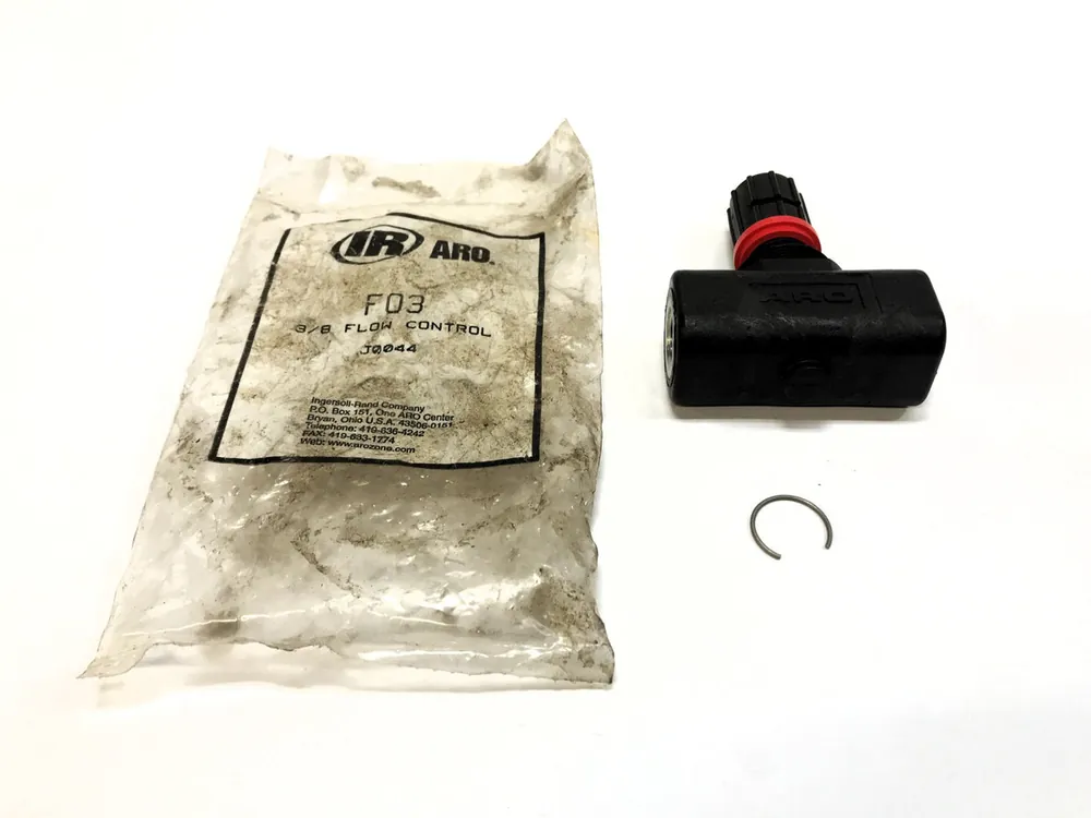 ARO 3/8 Adjustable Flow Control Valve W/ Retaining Clip FO3 (J0044) NOS