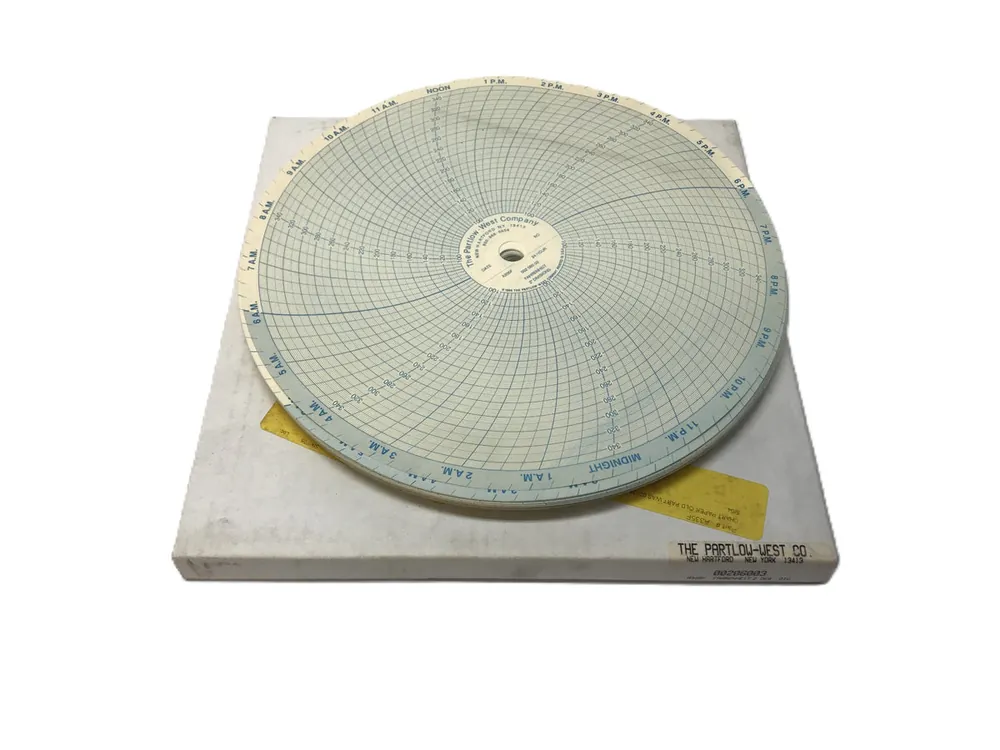 The Partlow-West CO. Pack of (100) 24 Hour Circular Recording Paper 00206003 NOS
