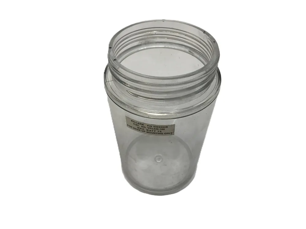 Killark Durable Clear Polycarbonate Globe(Some Smudges) VPLCG-100 (0452594B) NOS