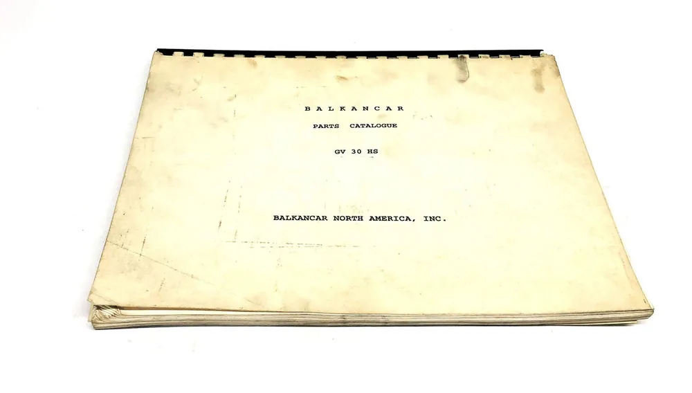 Balkancar Parts Catalogue GV 30 HS USED