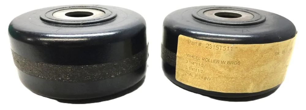 Unbranded 3-1/4" x 1-1/2" Black Plastic Roller w/Bearing Set(2pcs) 2315T511 USED