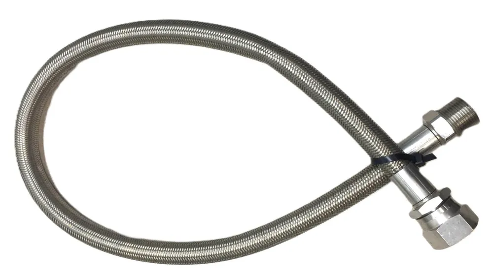 Unbranded 3' Stainless Steel Braided Hose with 1" Female/Male Swivel End NOS