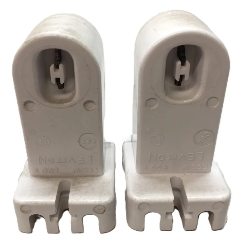Leviton 660W/600V White Fluorescent Lampholder 493 [Lot of 2] NOS