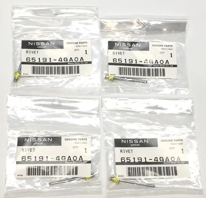 Nissan Door Assembly Rivet 65191-4GA0A [Lot of 4] NOS