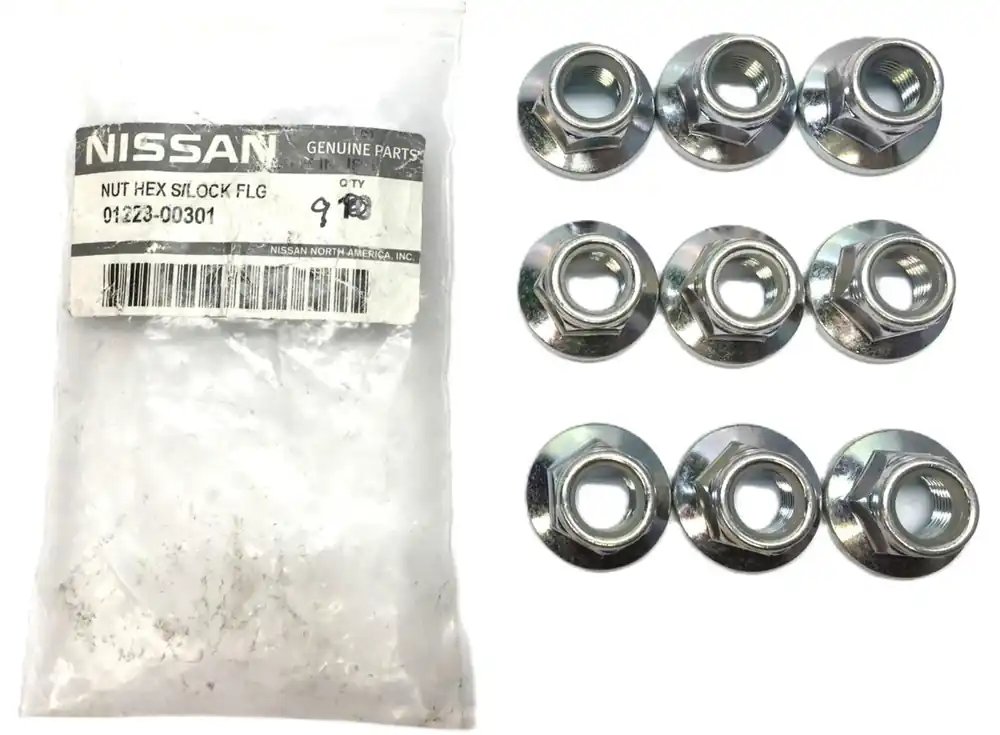 Nissan Hex Top Nut with Flange 01223-00301 [Lot of 9] NOS