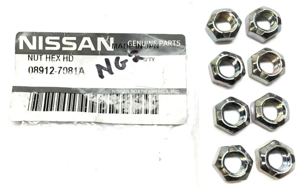 Nissan Group Hex Nut 08912-7081A [Lot of 8] NOS