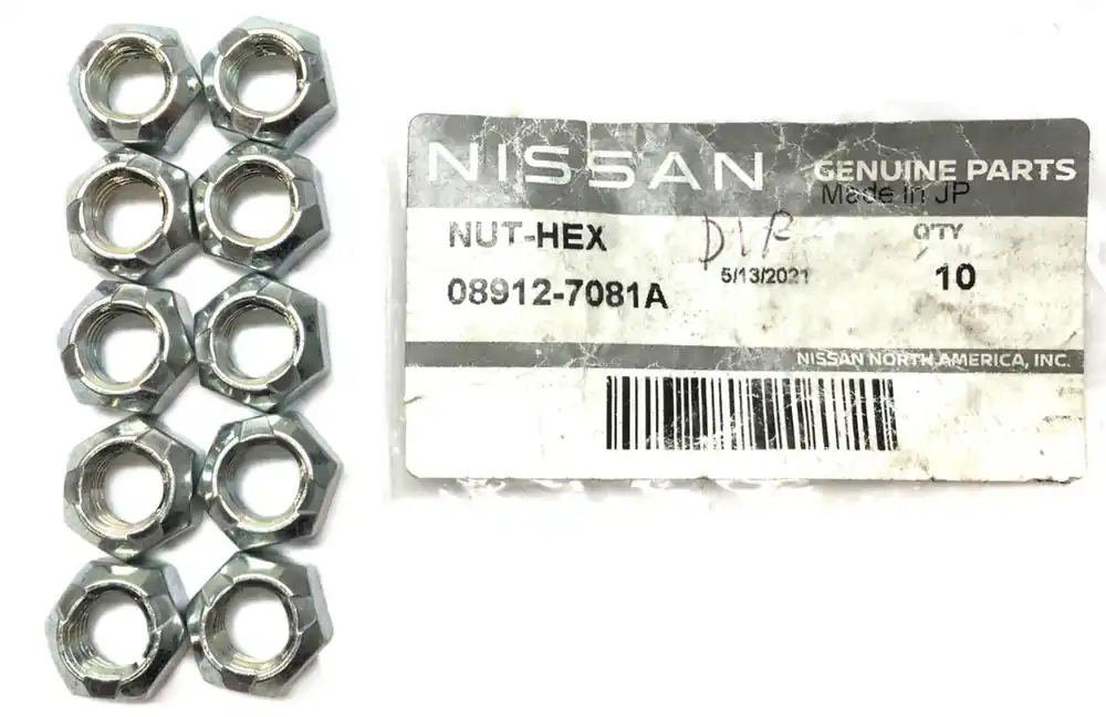 Nissan Group Hex Nut 08912-7081A [Lot of 10] NOS