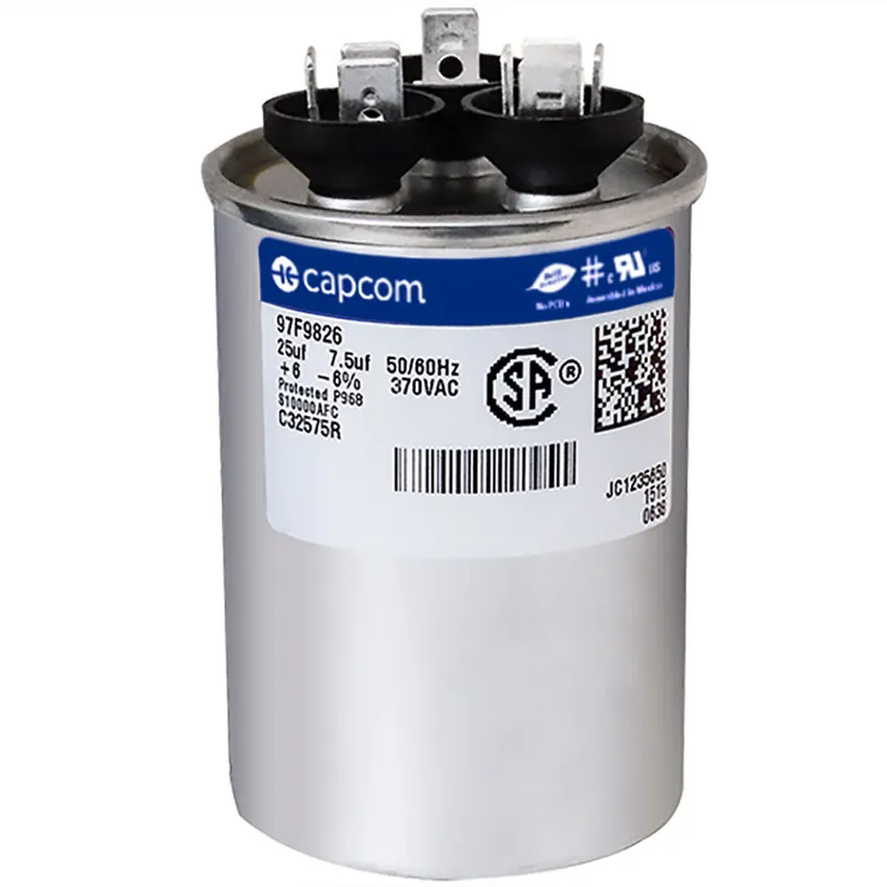 CAP RUN 25+7.5uF 370V RND 2″ X 2.88″