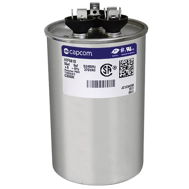 CAP RUN 55+5uF 370V RND 2.5″ X 3.88″