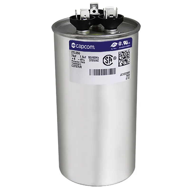 CAP RUN 70+7.5uF 370V RND 2.5″ X 4.75″