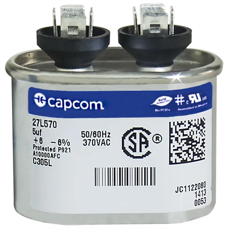 CAP RUN 5uF 370V OVL 1.25″ X 2.16″ X 1.56″