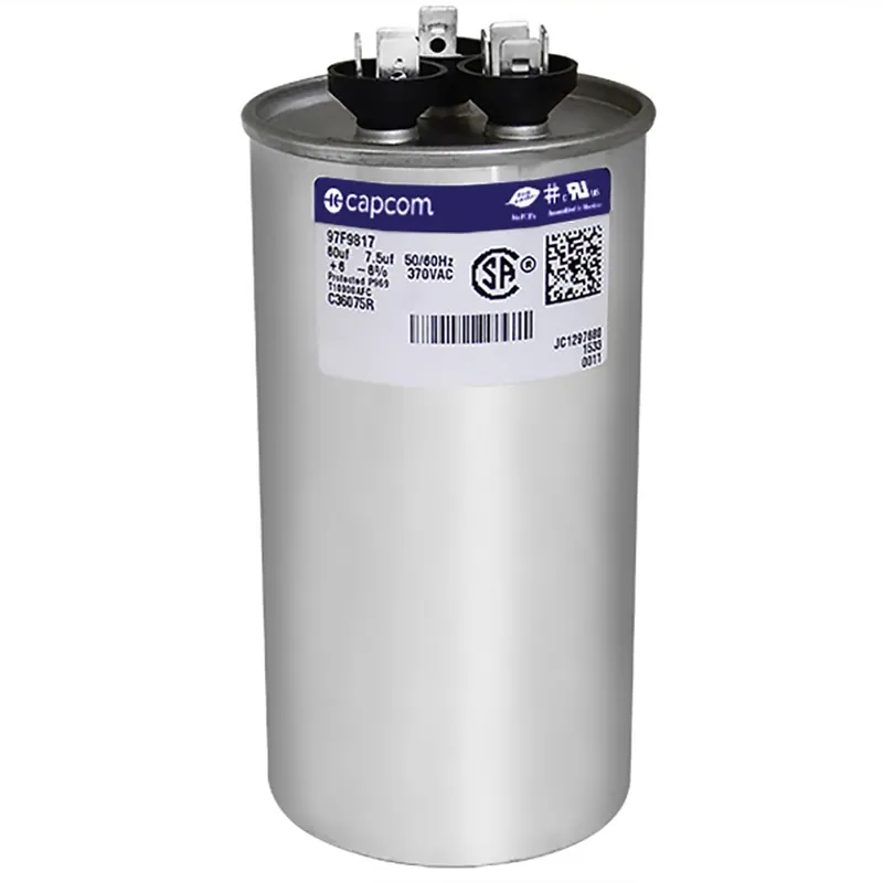 CAP RUN 60+7.5uF 370V RND 2.5″ X 4.75″