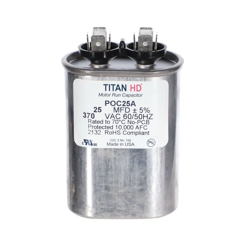 CAP RUN 25uF 370V OVL 2.75″ X 1.25″ X 2.91″