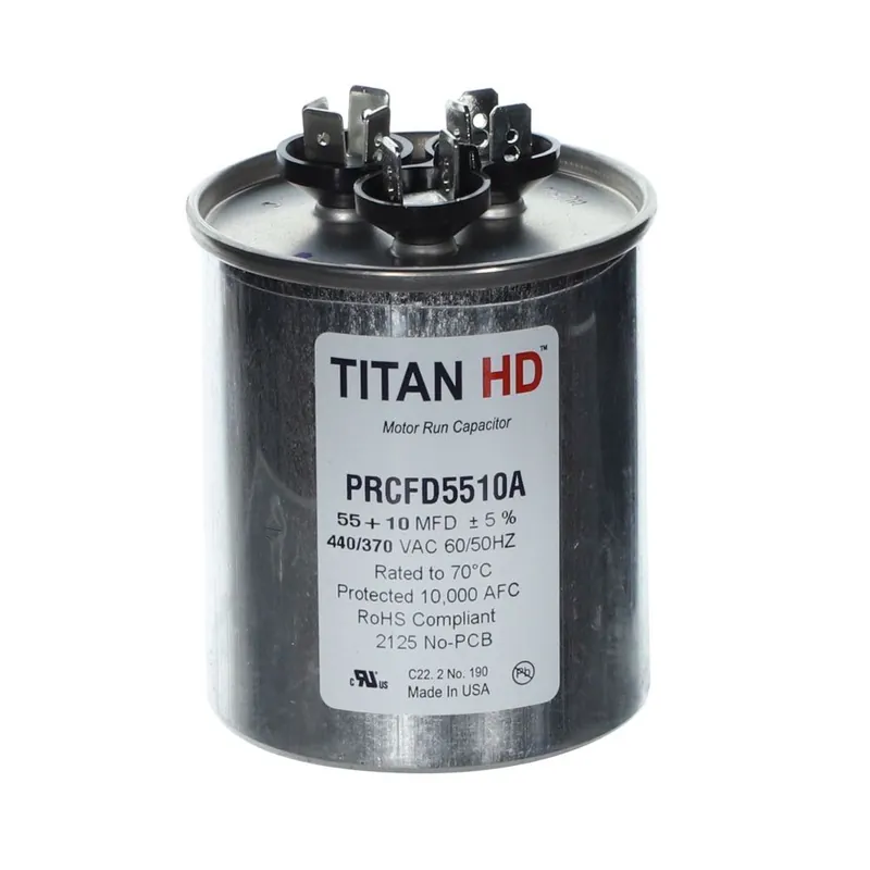 CAP RUN 55+10uF 440V RND 2.5″ X 2.88″ TRCFD5510A (TITAN)