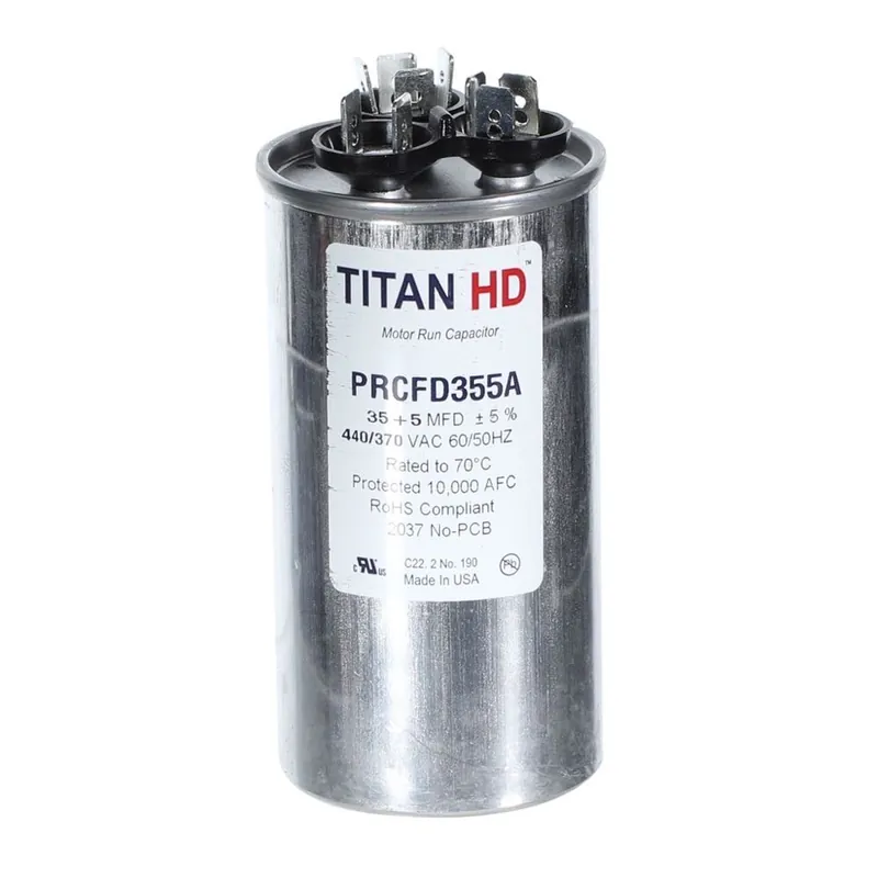 CAP RUN 35+3uF 440V RND 2″ X 2.88″ TRCFD353A (TITAN)