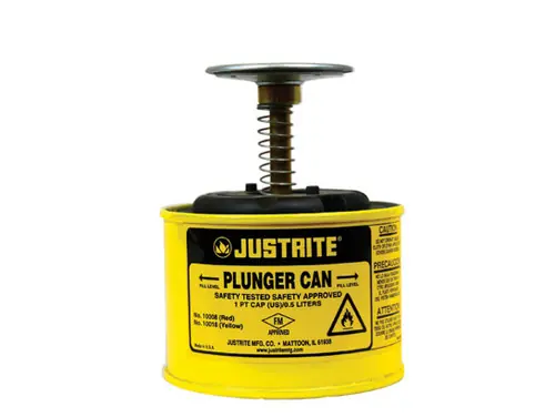 Justrite 10018 Plunger Can - 1 Pint - Yellow