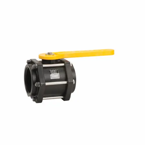 Banjo 3 in. Standard Port Polypropylene 6-Bolt Ball Valve - 2 1/2 in. Opening Thru Ball