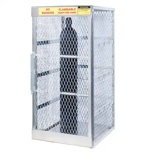 Aluminum Compressed Gas Lockers Vertical Storage - 10 Cylinders