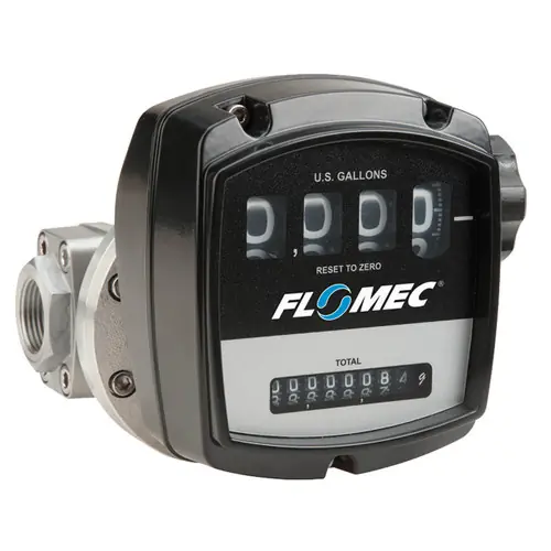 GPI Flomec OM Series 2 in. NPT Aluminum Mechanical Oval Gear Meter - Gallons