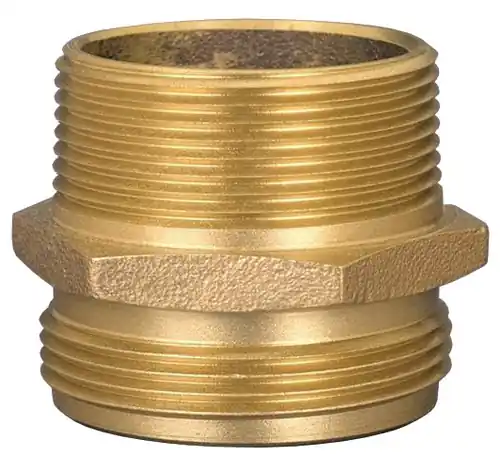 Dixon 1 1/2 in. NPT x 1 1/2 in. NYC Brass Double Male Hex Nipple(Special City Threads)